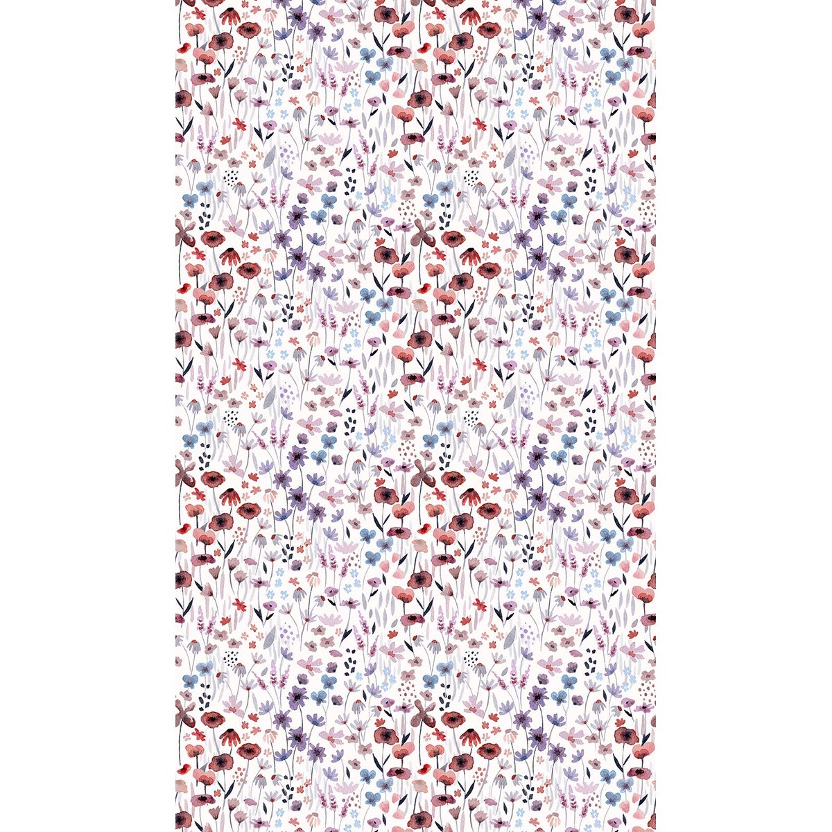 Papier peint coquelicots et fleurs des champs intissé, HEXOA