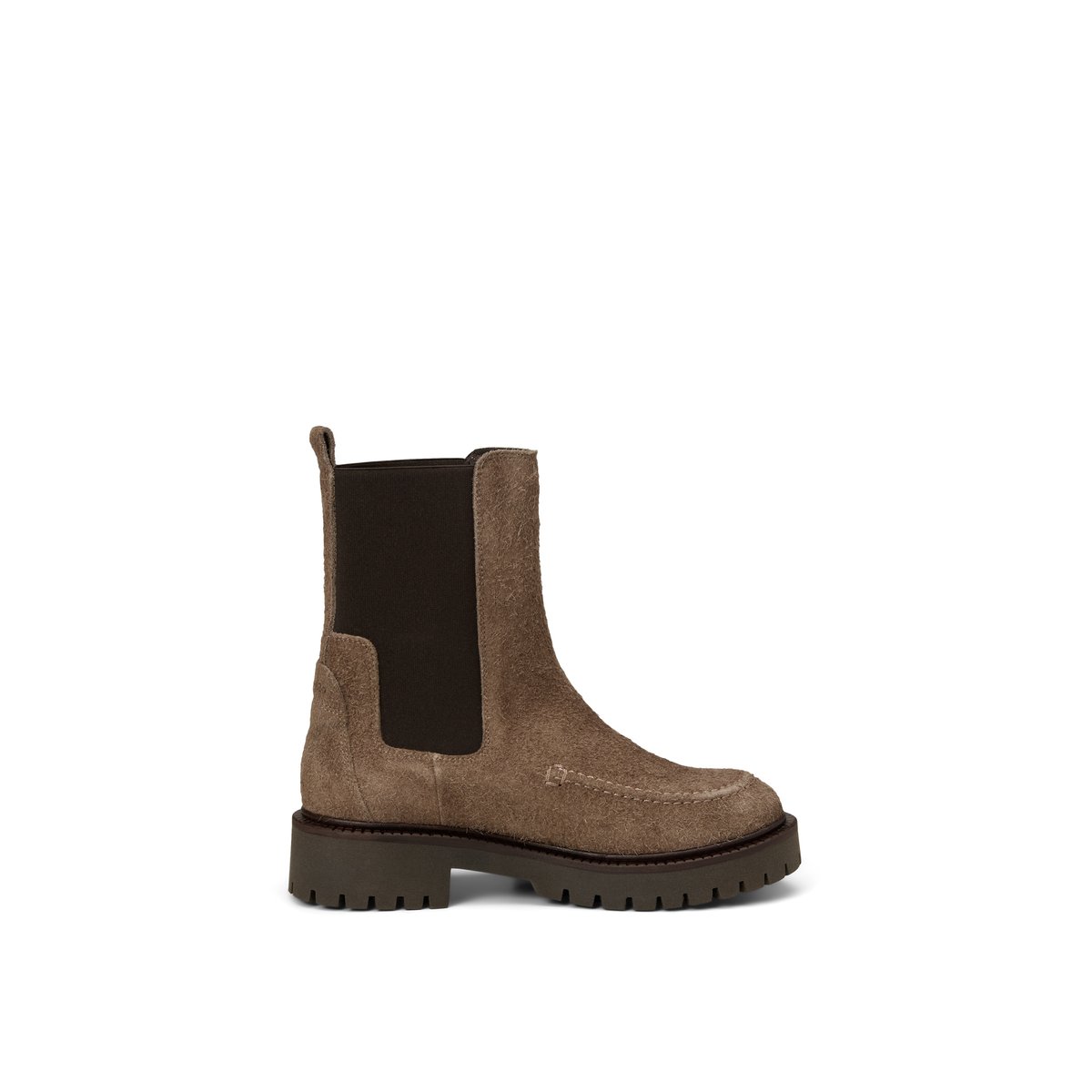 Bottines Chelsea modèle Phia en cuir velours à poils longs marron, MARC O'POLO