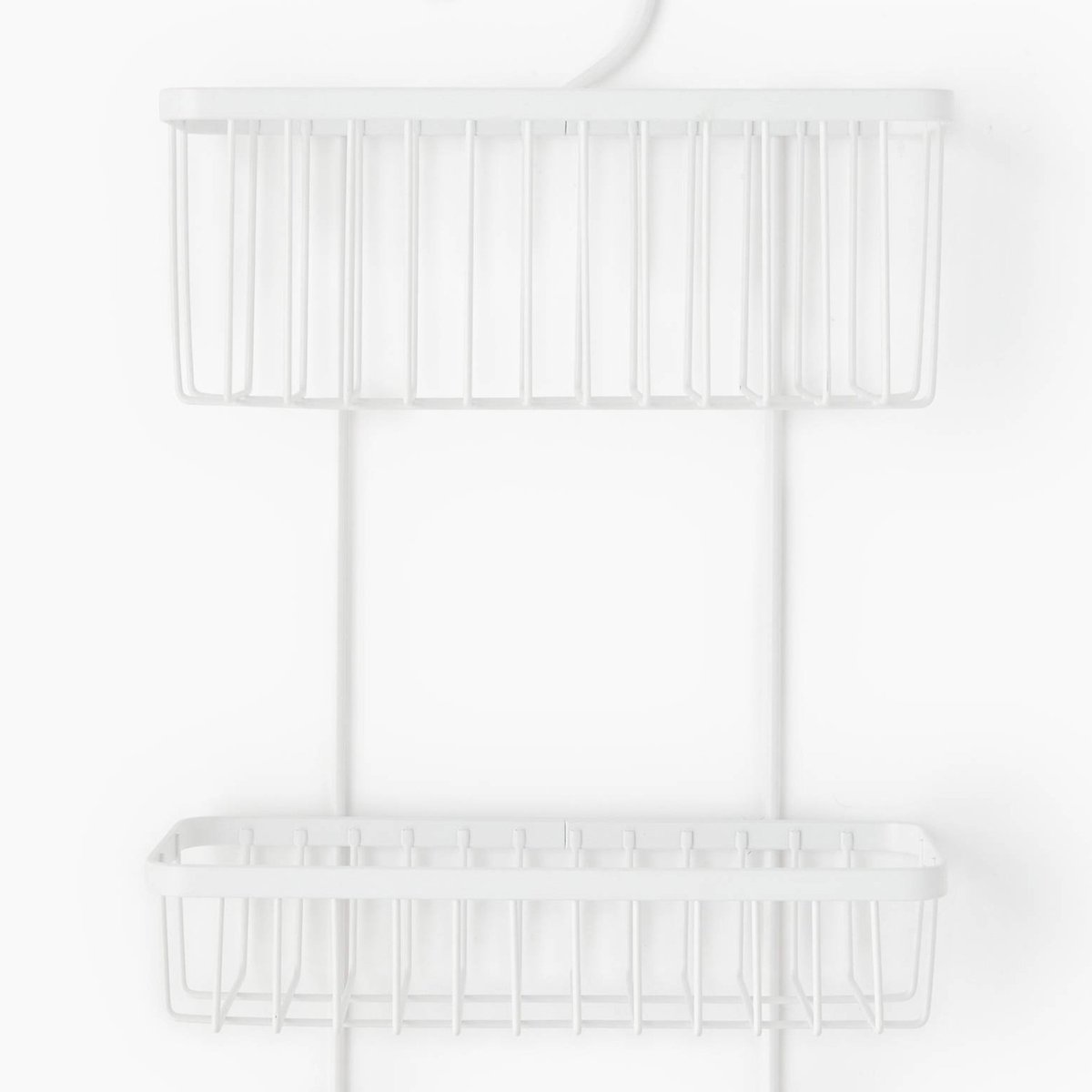 Caddie de douche, 25x10.5x44cm, en métal épais blanc, MONOPRIX