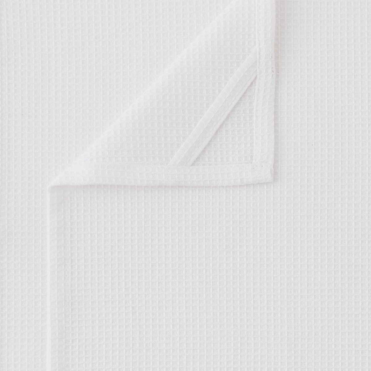 Lot de 2 torchons nid d'abeille, 50x70cm, coton blanc, MONOPRIX