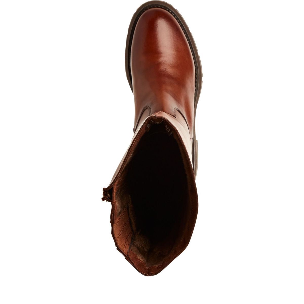 Bottes en cuir marron cognac, MARCO TOZZI