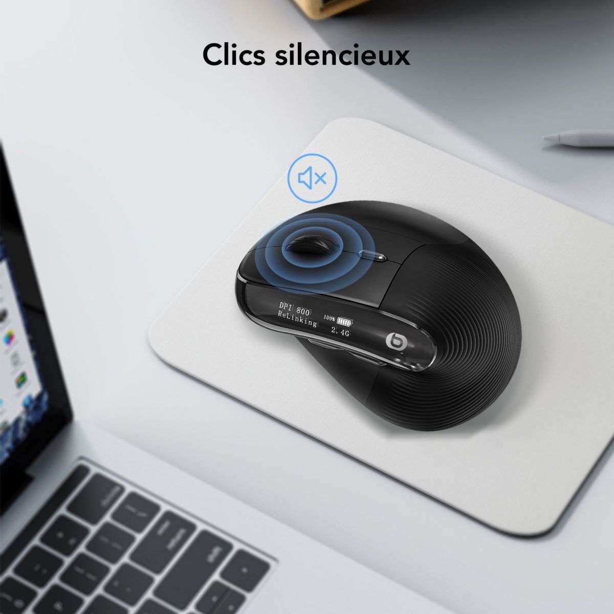 Souris sans fil Ergo Sans fil couleur unique, ESSENTIEL B