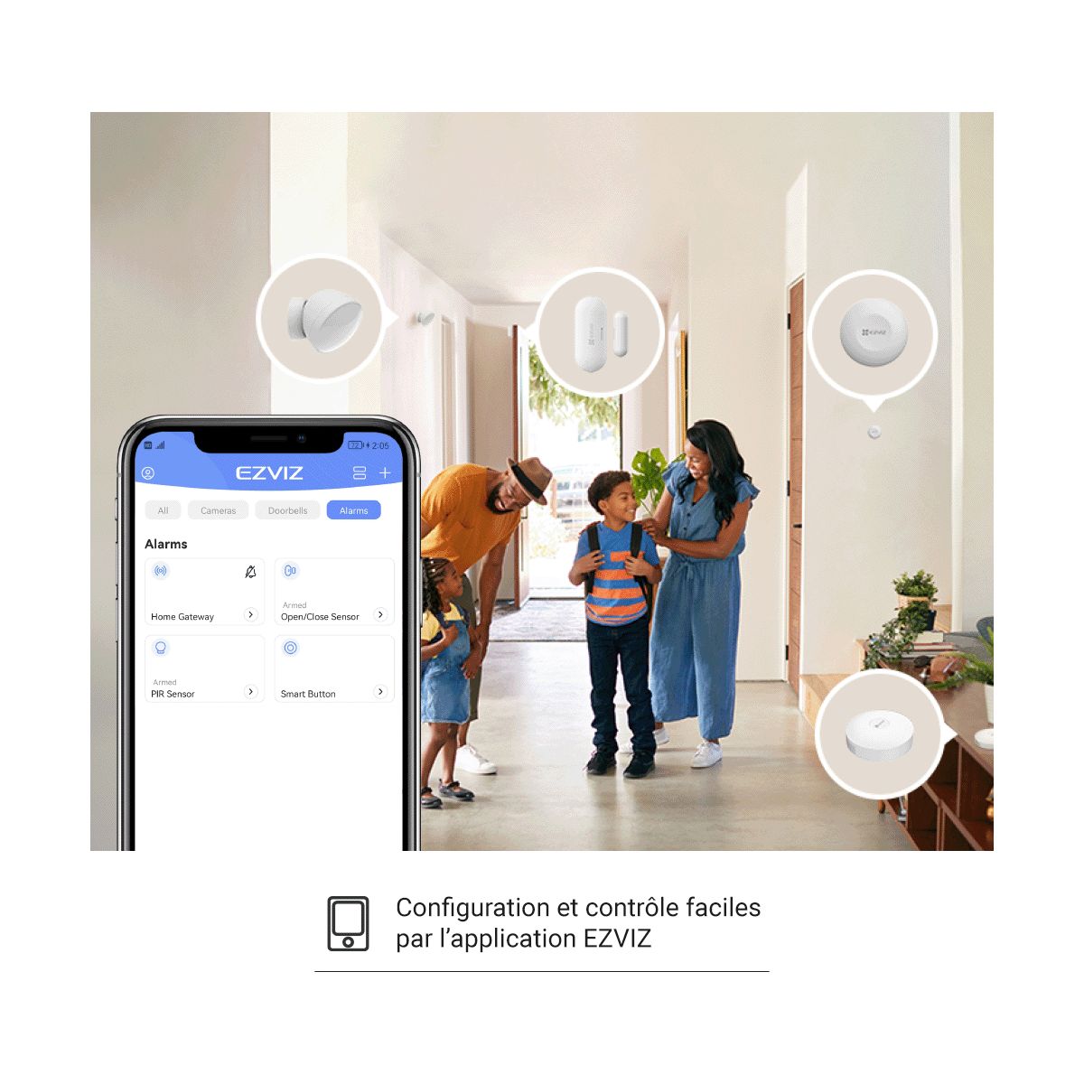 Alarme maison Kit Alarm 4 pdts - Compatible Matter couleur unique, EZVIZ