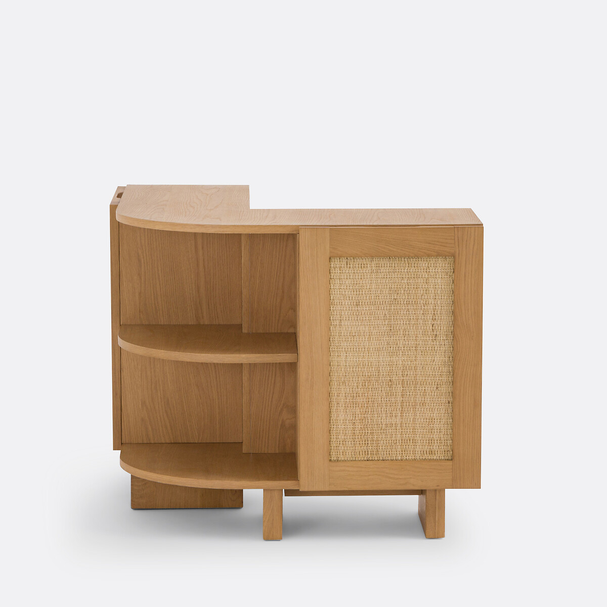 Bibliothèque, dos de canapé en chêne, plaqué et cannage de rotin, ARTY coloris chêne, LA REDOUTE INTERIEURS