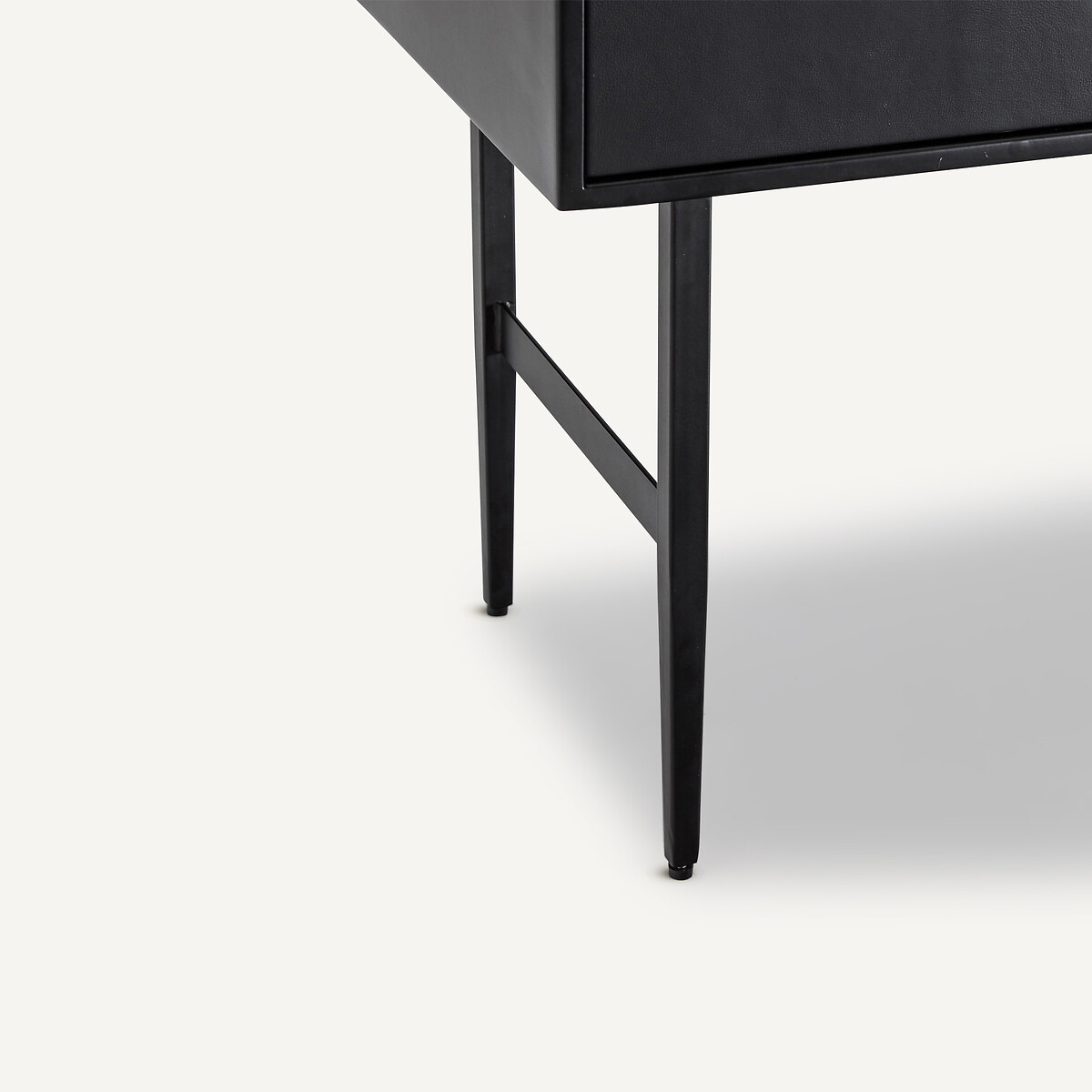 Buffet enfilade métal acier et cuir, Réalto noir, AM.PM