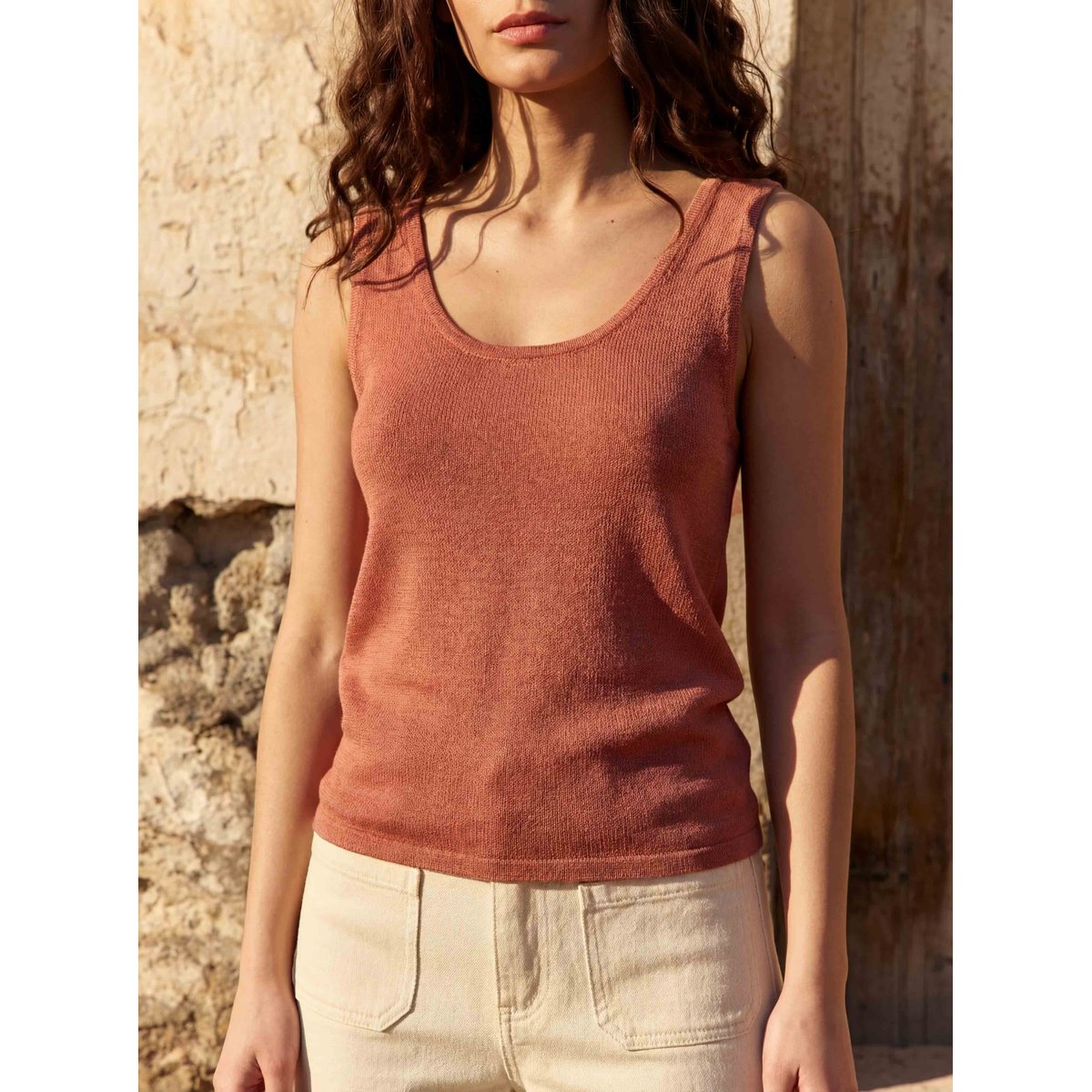 Débardeur sans manches col rond uni DARIO 39-blush, LA PETITE ETOILE