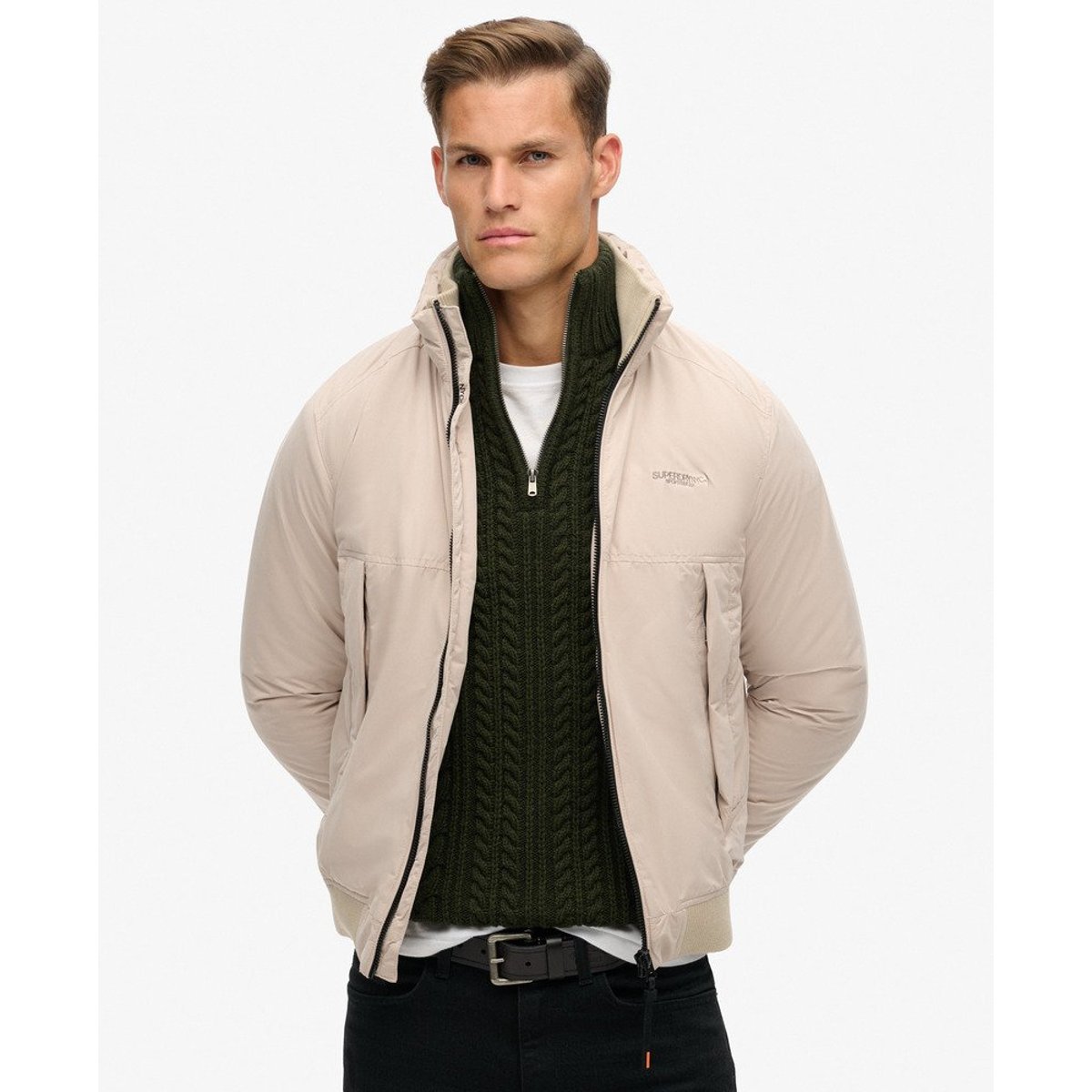 Veste Sports Harrington gris château, SUPERDRY