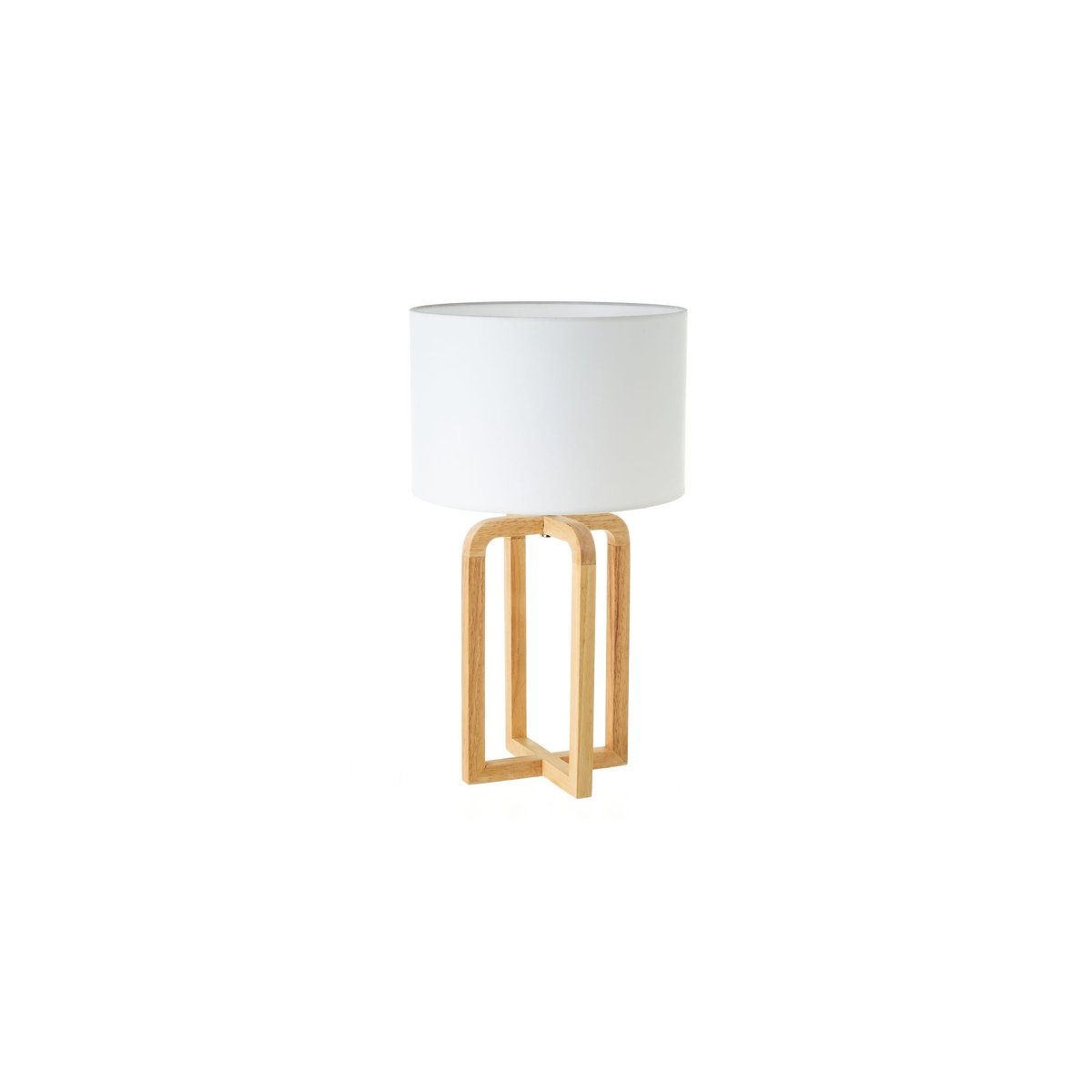 Lampe à poser chêne et abat-jour blanc - 30x30x52cm bois, WADIGA