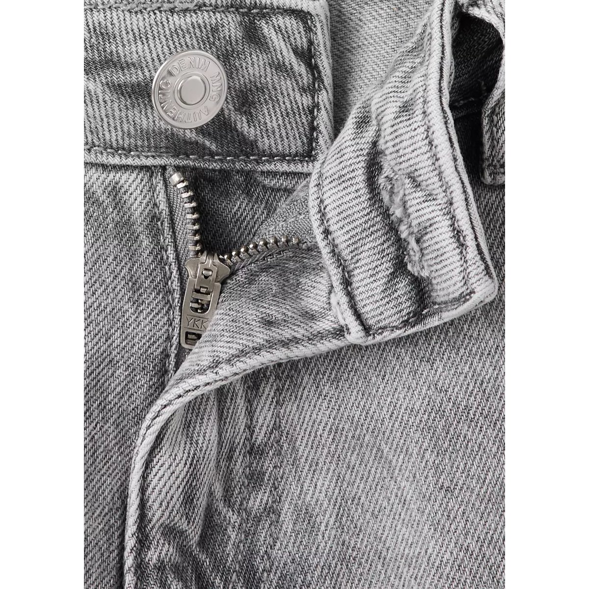 Jean droit détail clous gris denim, MANGO TEEN