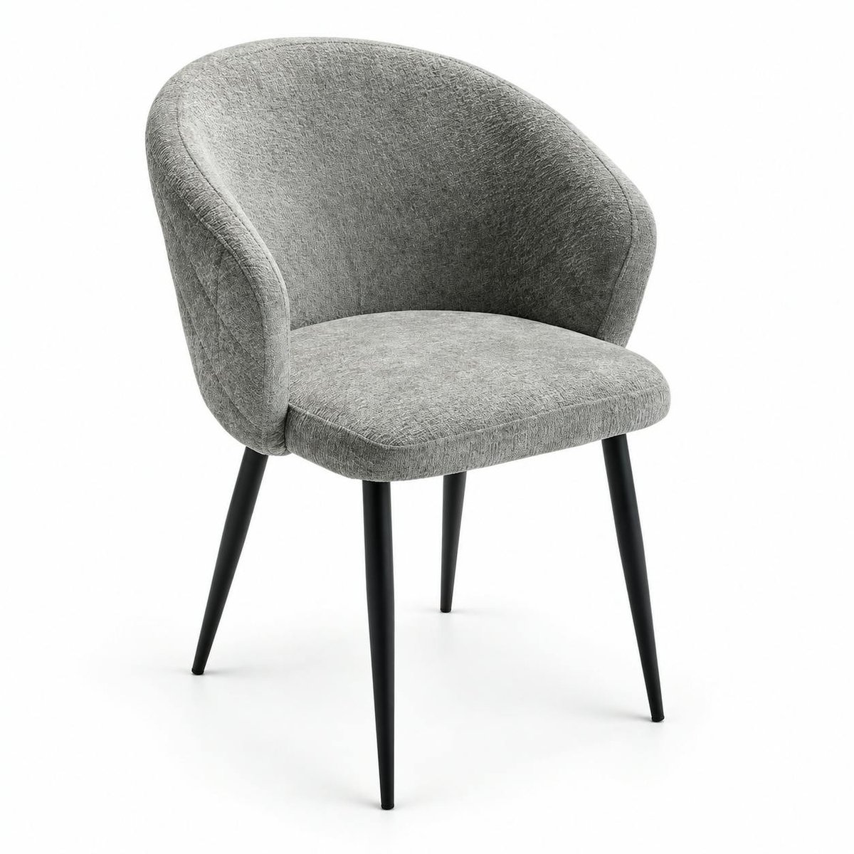 Chaise dossier rond tissu gris (lot de 2) IENA gris, PIER IMPORT