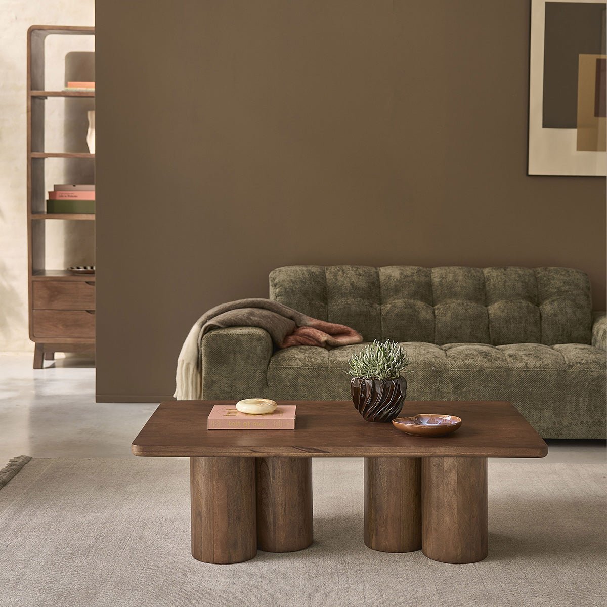 Table basse en manguier massif 120 cm CLEO couleur unique, BERAH GETAH