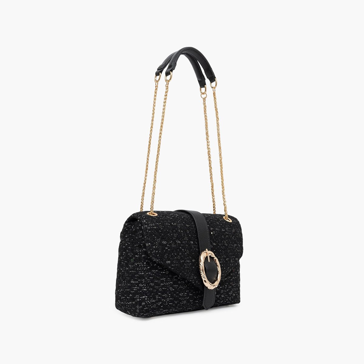 Sac porté épaule Toundra noir,doré, LOLLIPOPS