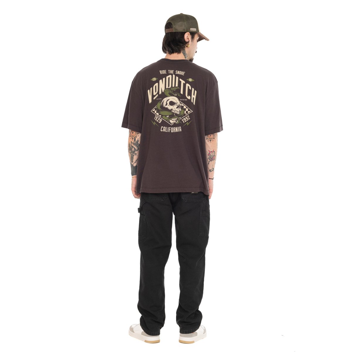 Tee shirt coton JOSE marron/beige/vert, VON DUTCH