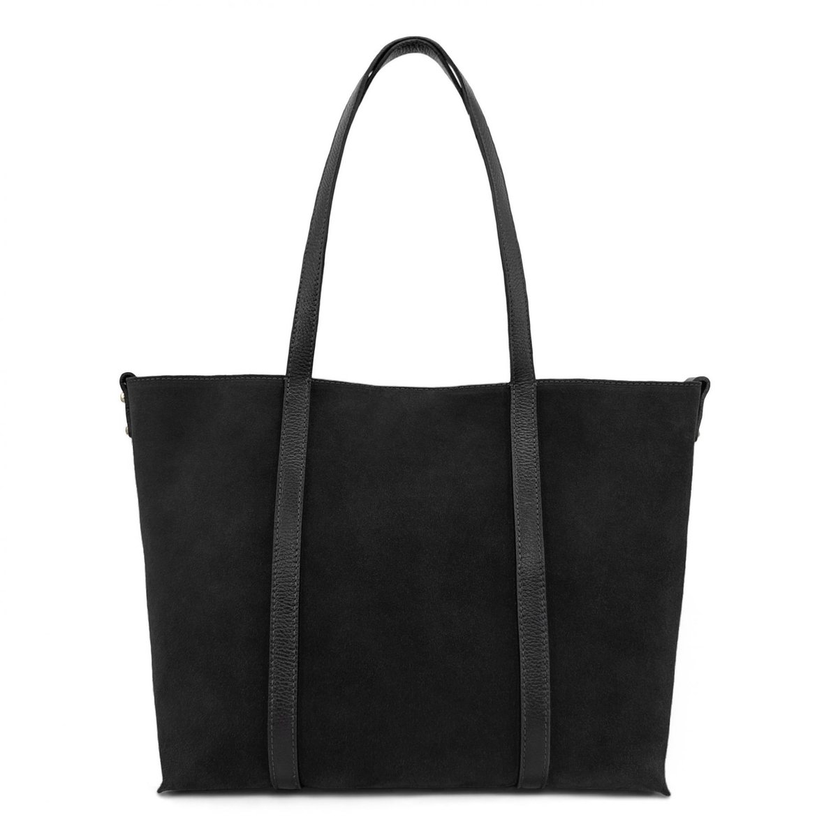 Sac cabas en cuir grainé et croûte de cuir MAJOR noir, OH MY BAG