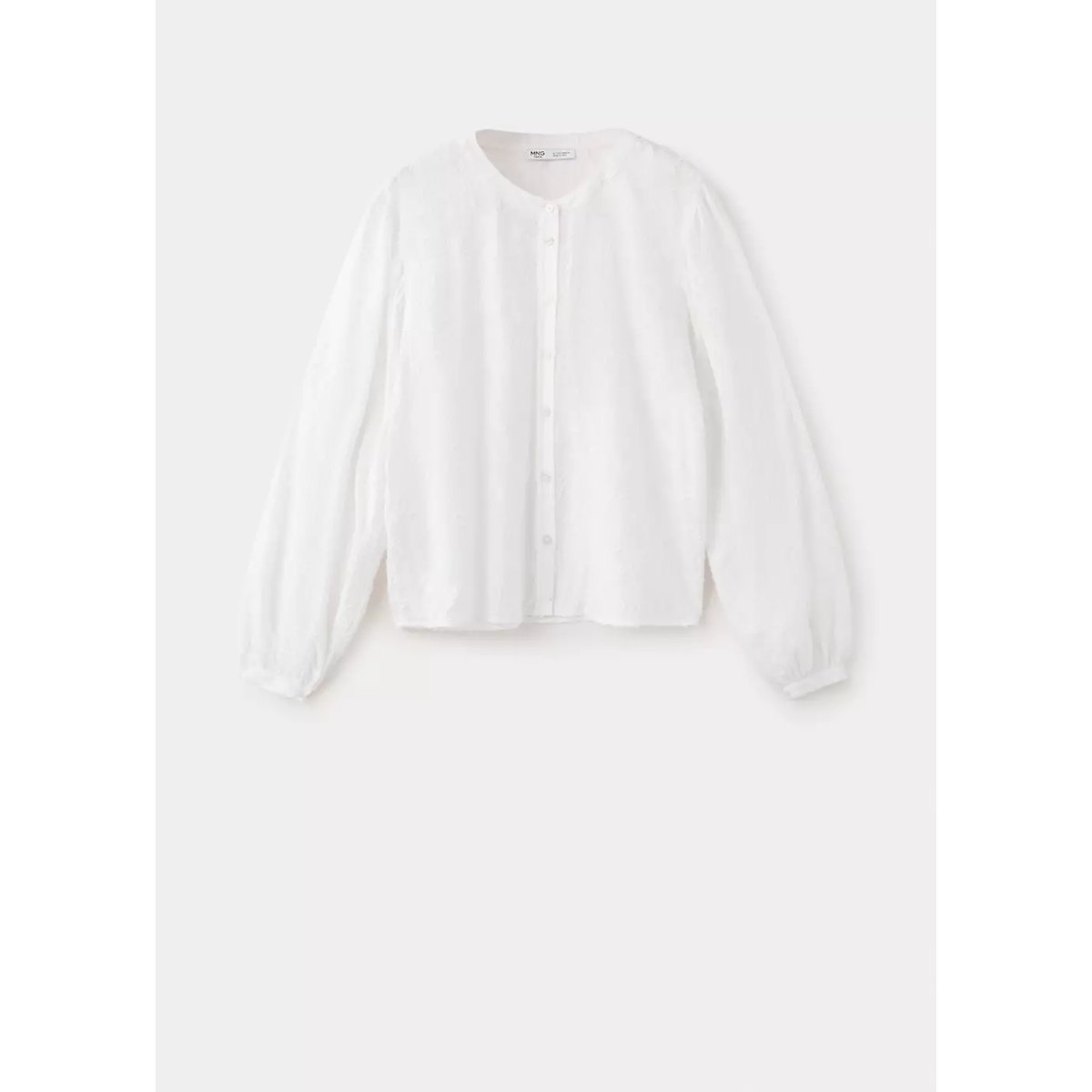 Chemise jacquard texturée blanc cassé, MANGO TEEN