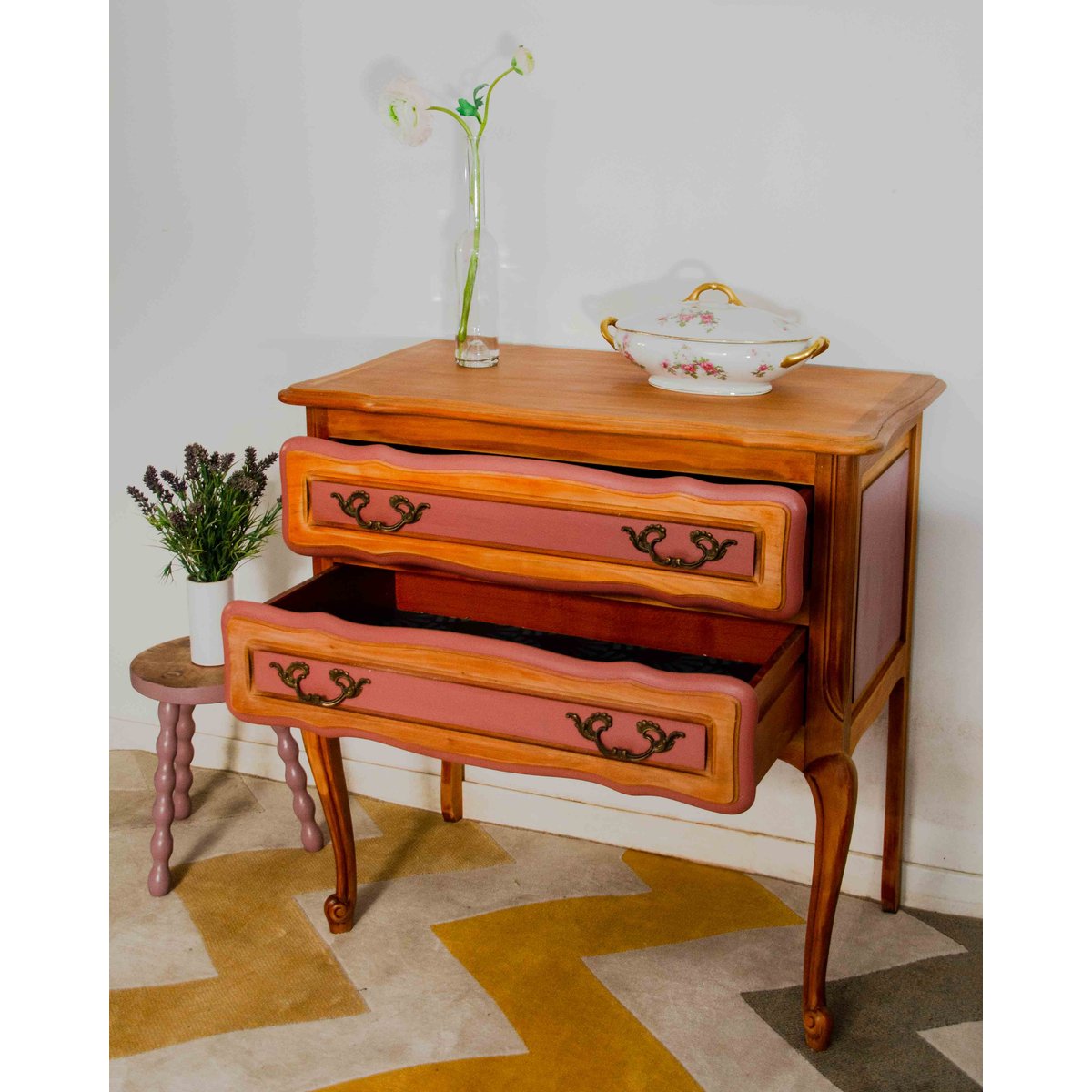 Commode en bois Garance N°732 - Bon état bois clair, DEBONGOUT