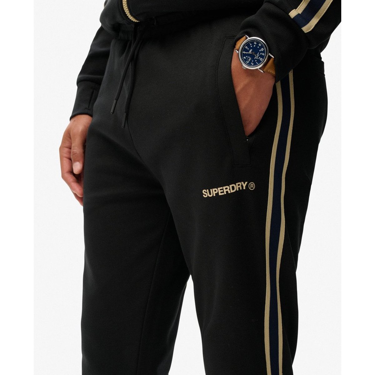 Pantalon de survêtement Tech Cult noir, SUPERDRY