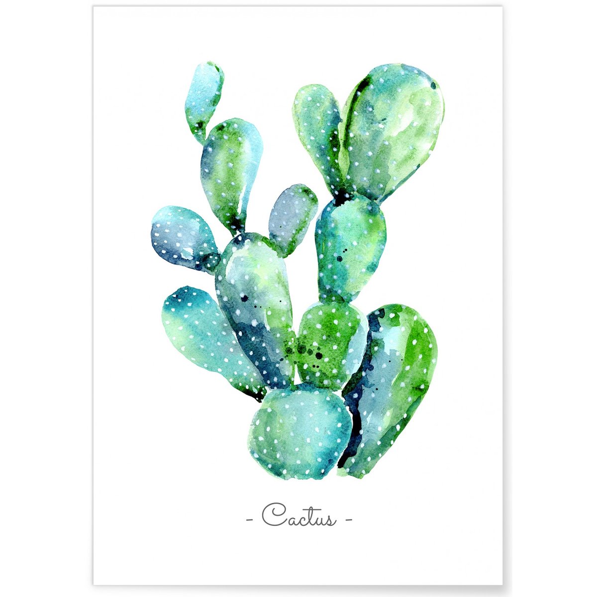 Poster Cactus aquarelle blanc, L'AFFICHERIE