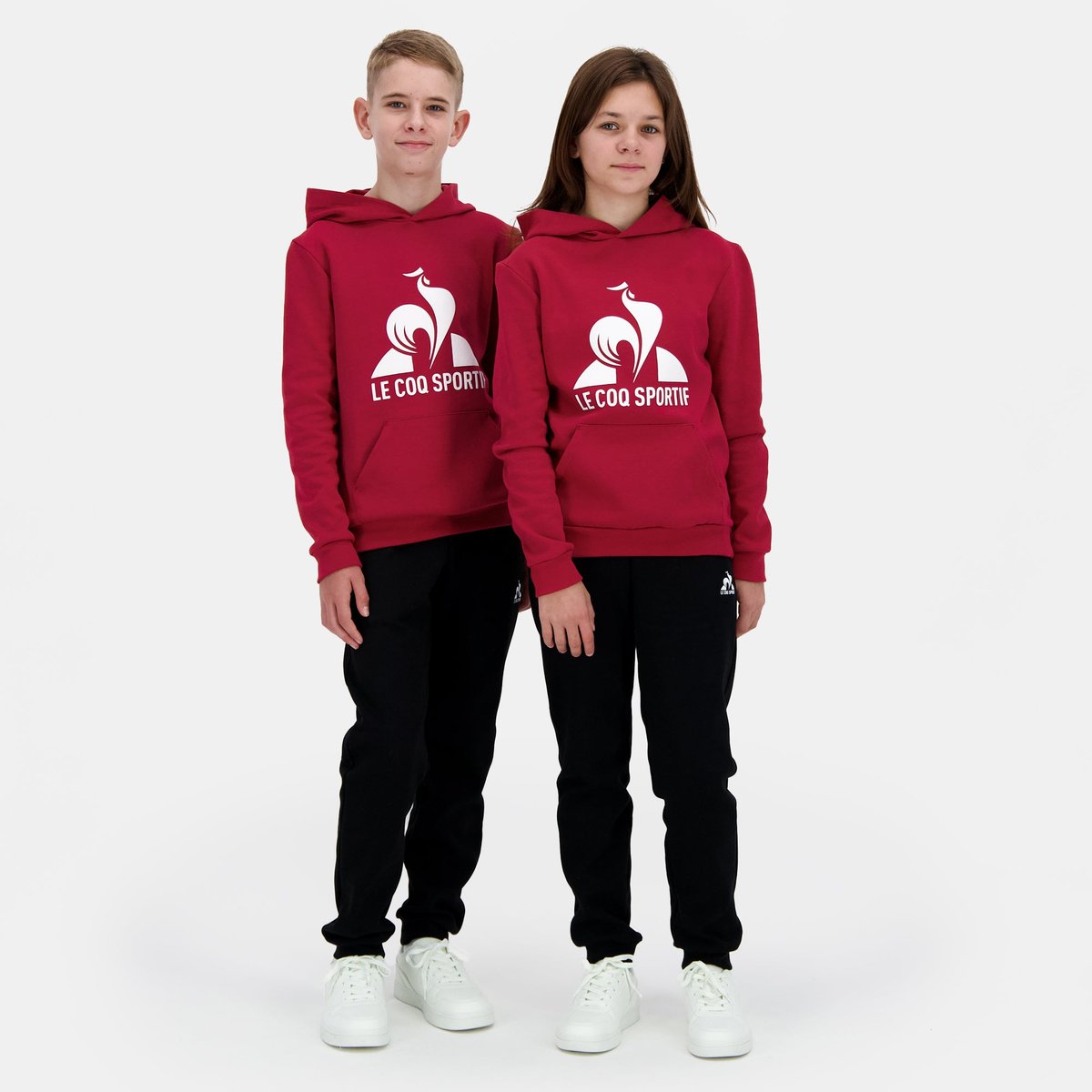 Sweat à capuche Essentiels rouge, LE COQ SPORTIF