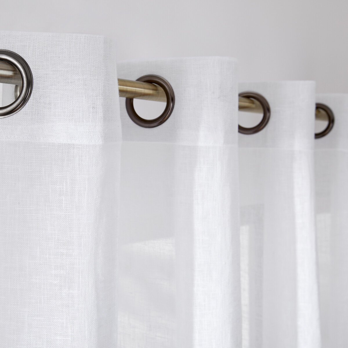 Tenda in lino con occhielli, Onega bianco, LA REDOUTE INTERIEURS