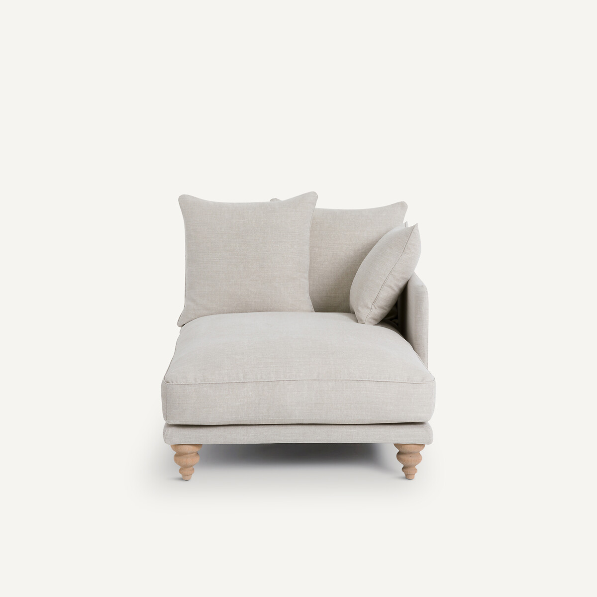Chaise longue in cotone e lino, LAZARE beige, AM.PM