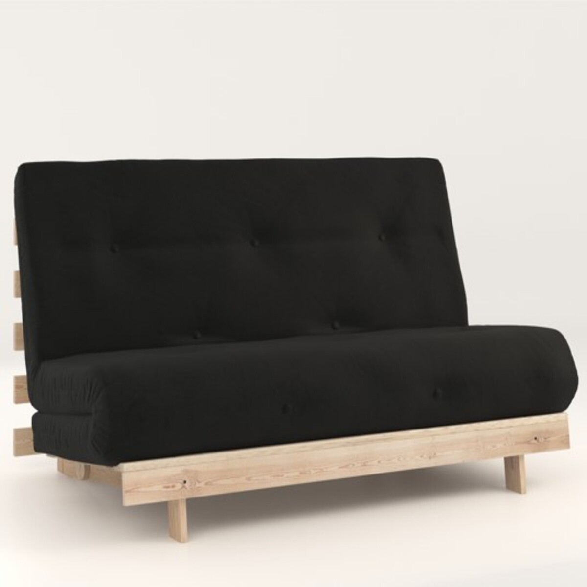 Nemuri Buttoned Double Futon Sofa Bed black, ÉDITÉ