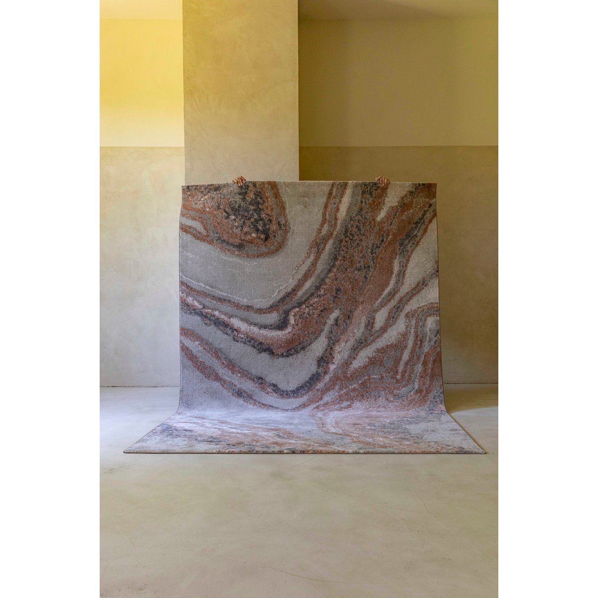 Tapis en tissu 160x230 cm SOLAR marron, ZUIVER