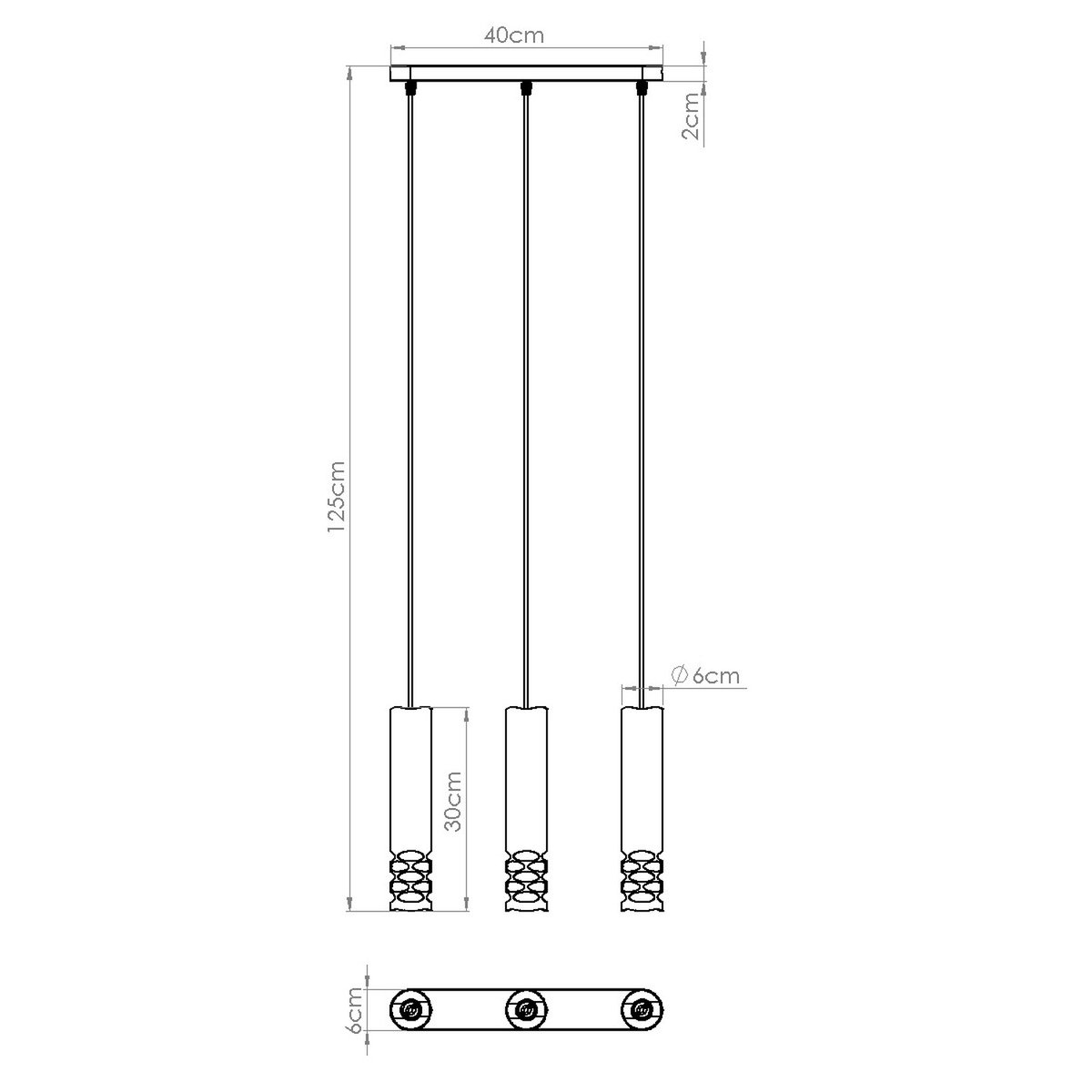 Suspension Acier Blanc GU10 3 Liro blanc, EDEN