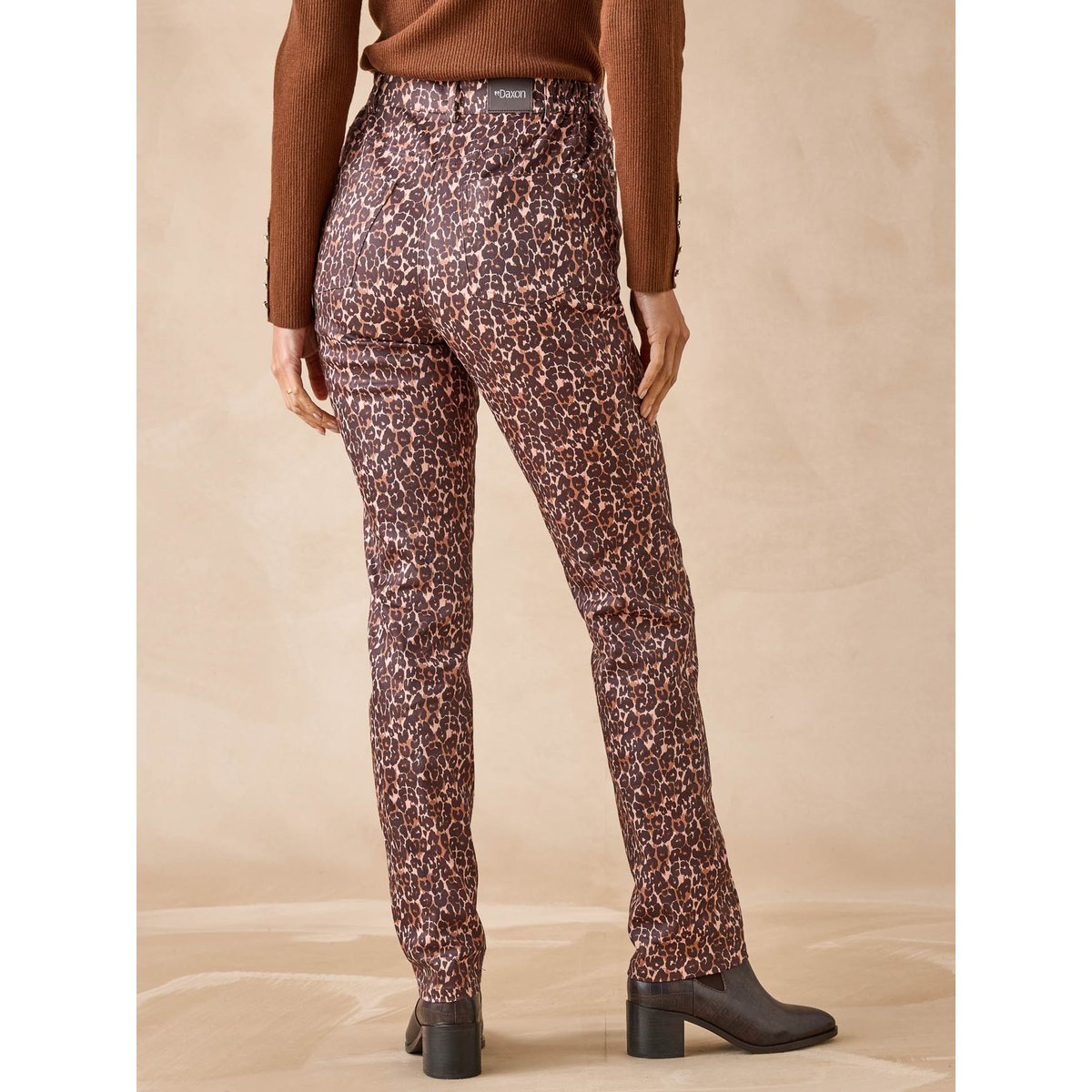 Pantalon taille haute 5 poches imprimé peau de bête, DAXON