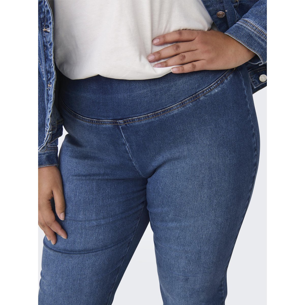 Jean Flared medium blue denim 1, ONLY CARMAKOMA