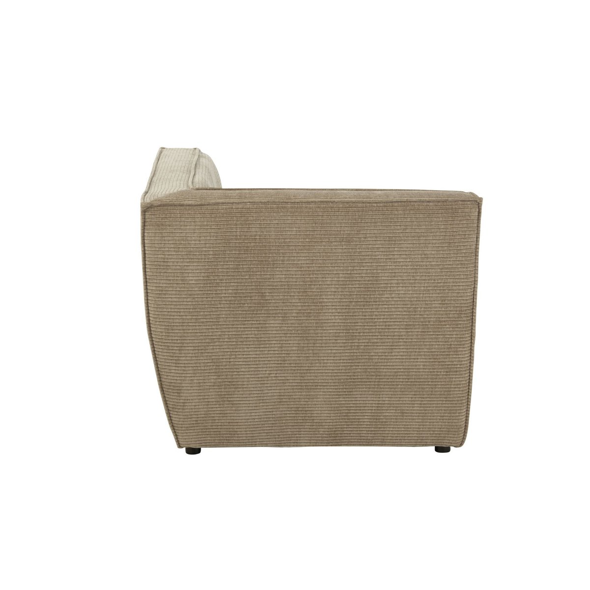 Fauteuil chauffeuse d'angle lounge en velours côtelé - LORENZO taupe, HELLIN, DEPUIS 1862