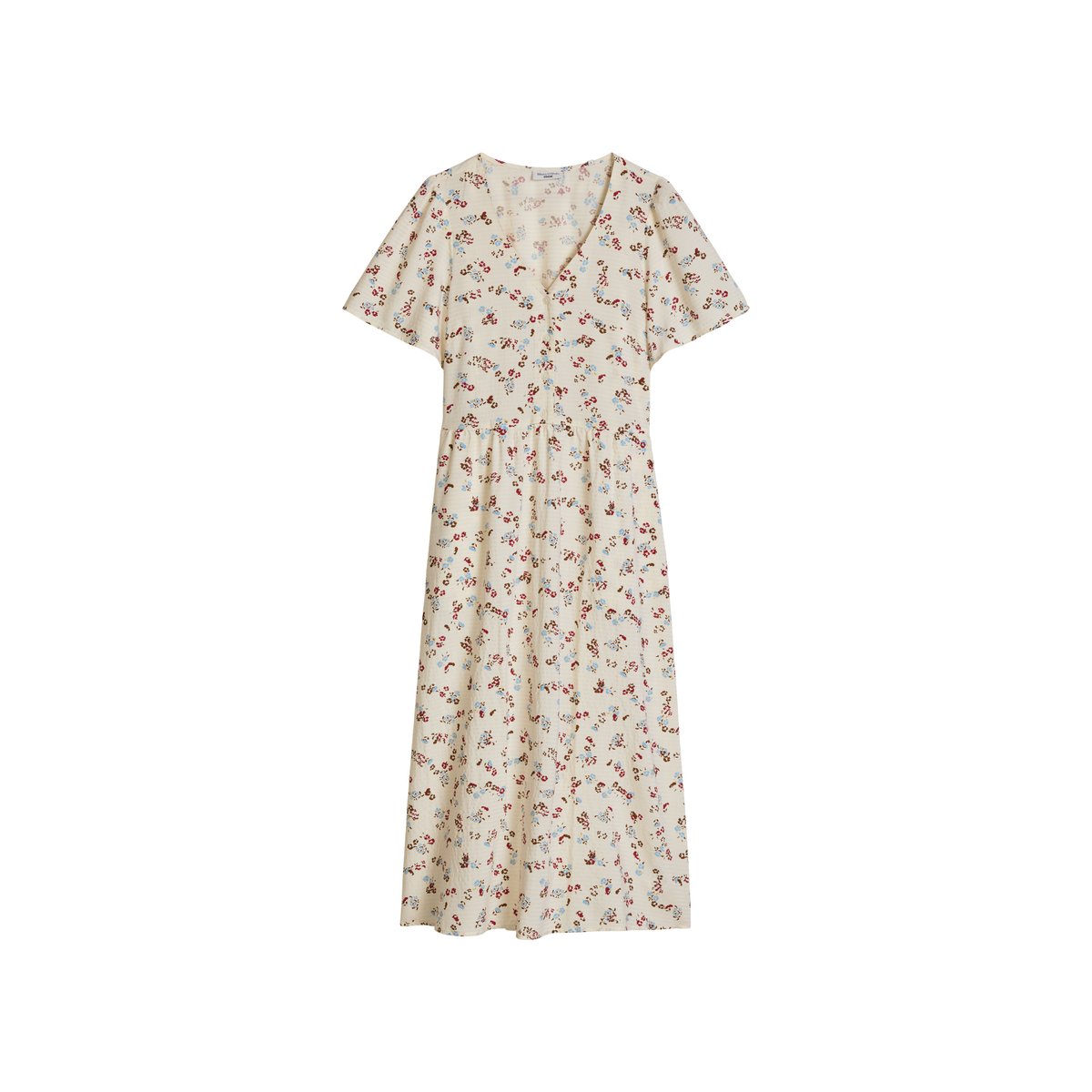 Robe imprimée regular en mélange de viscose avec une légère structure blanc, MARC O’POLO DENIM
