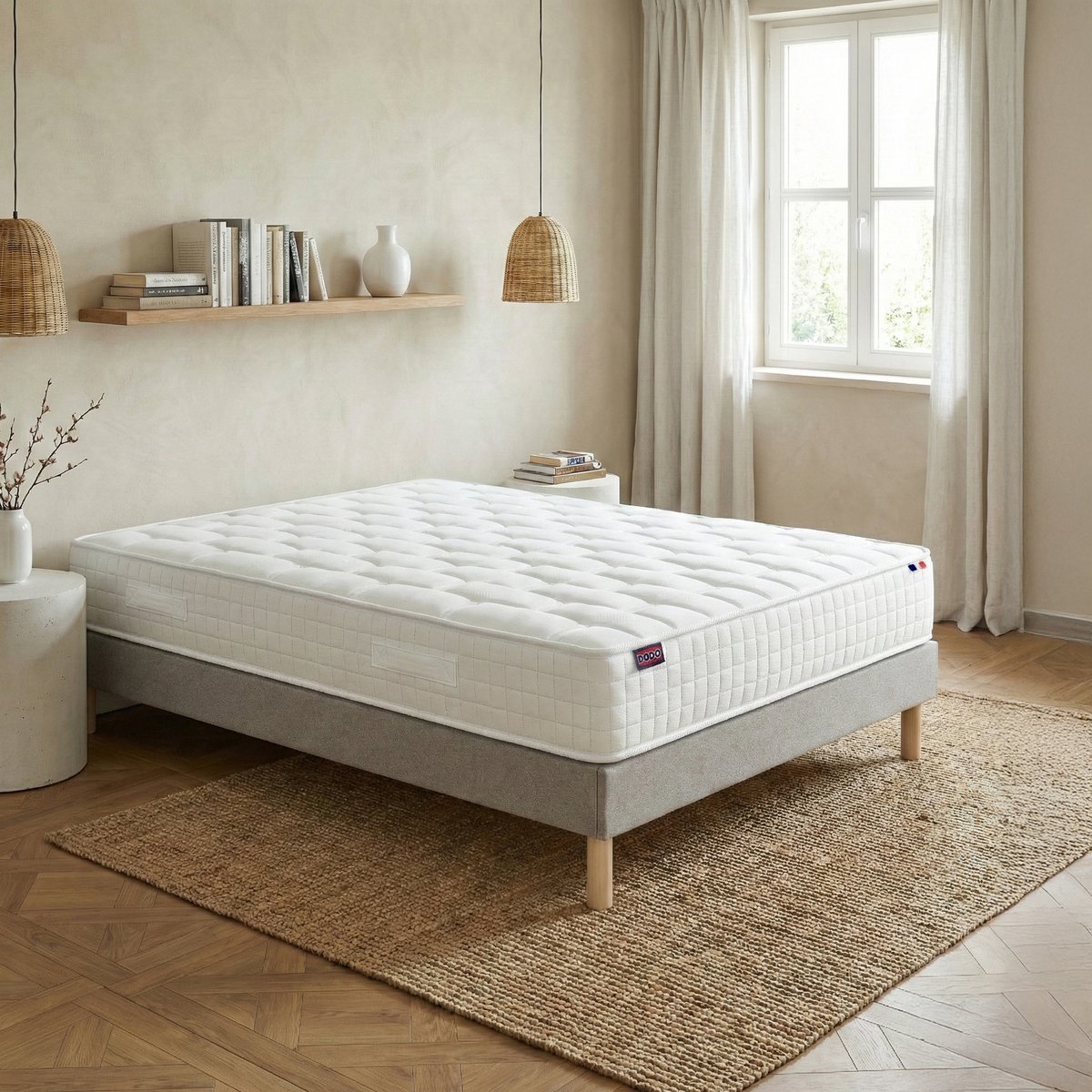 Ensemble lit - Matelas + sommier - Gris SÉRÉNITÉ gris foncé, DODO