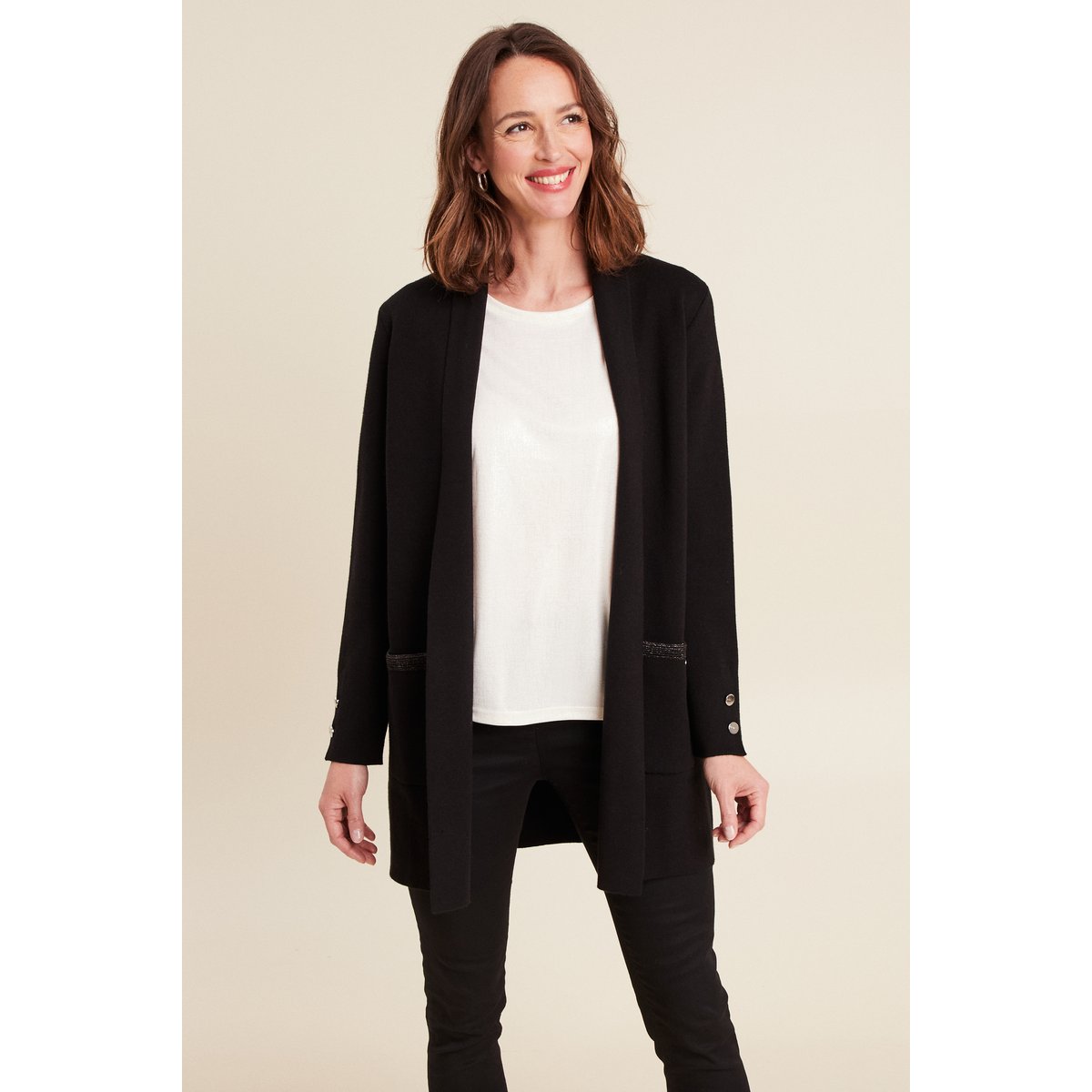 Gilet col châle noir, BREAL