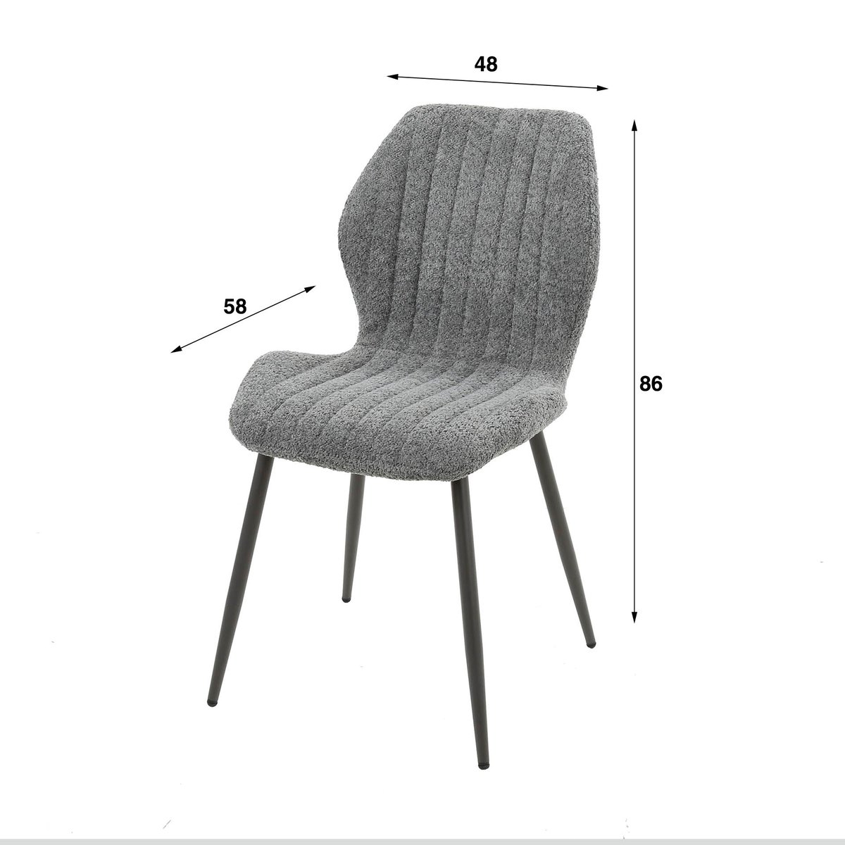 Chaise en bouclette sable à rayures (lot de 2) GALWAY beige, PIER IMPORT