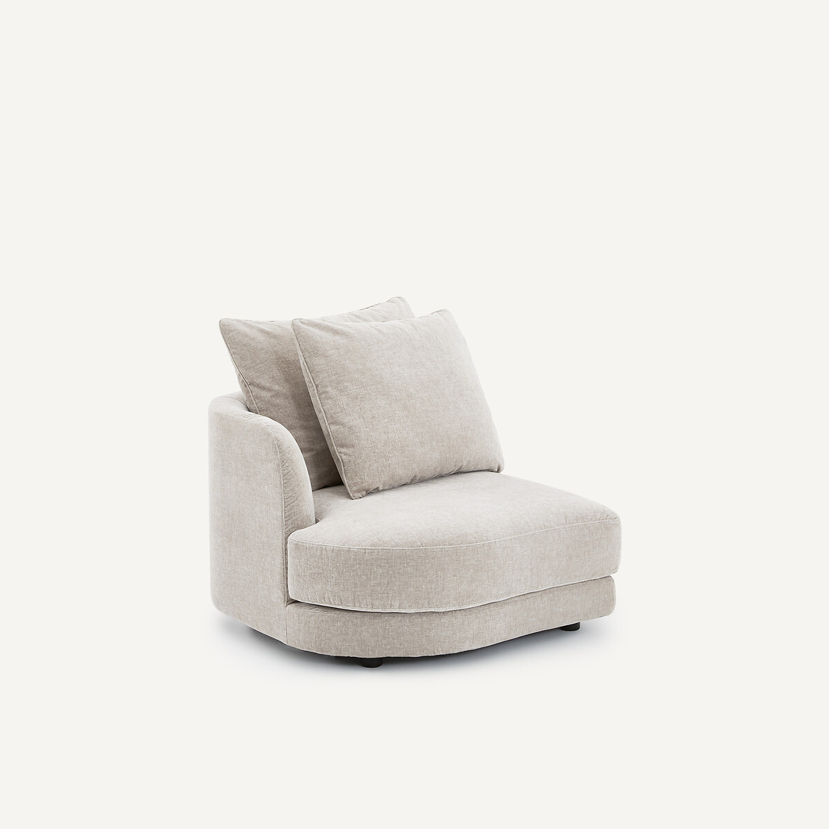 Demi-canapé gauche, modulable en velours chenille, TIBERIO gris clair, AM.PM