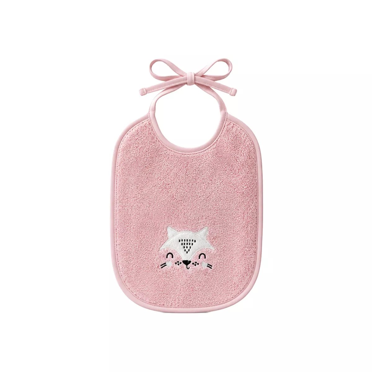 Bavoir enfant pur coton PETITE RENARDE rose 30x40, GARNIER THIEBAUT