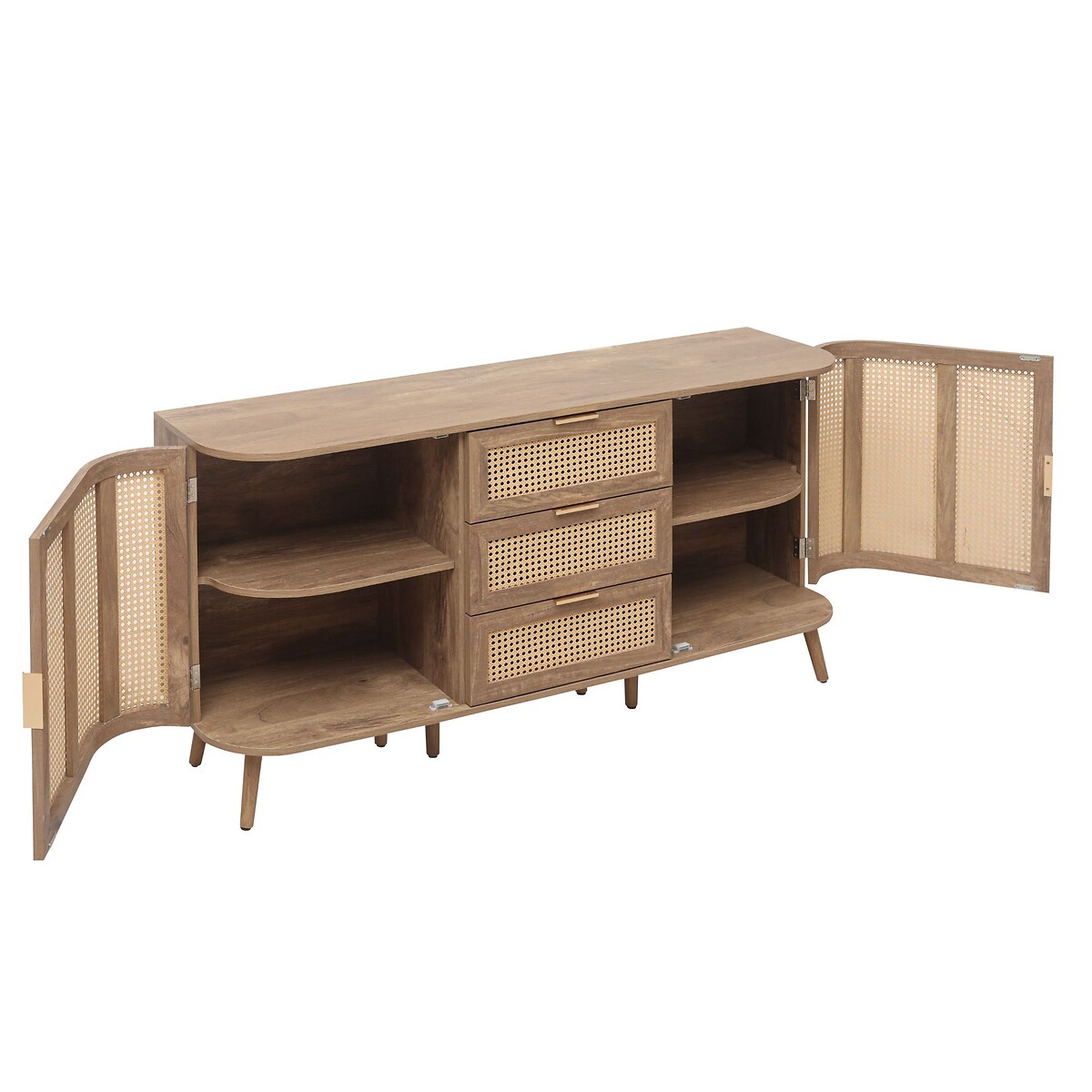 Naya Rattan 2 Door 3 Drawer Sideboard natural oak, SO'HOME