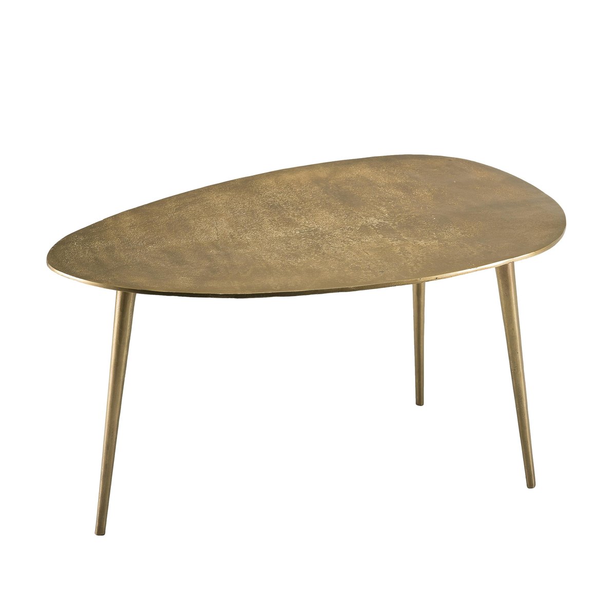 Table basse moderne forme goutte métal doré 85x56cm ZALA doré, PIER IMPORT