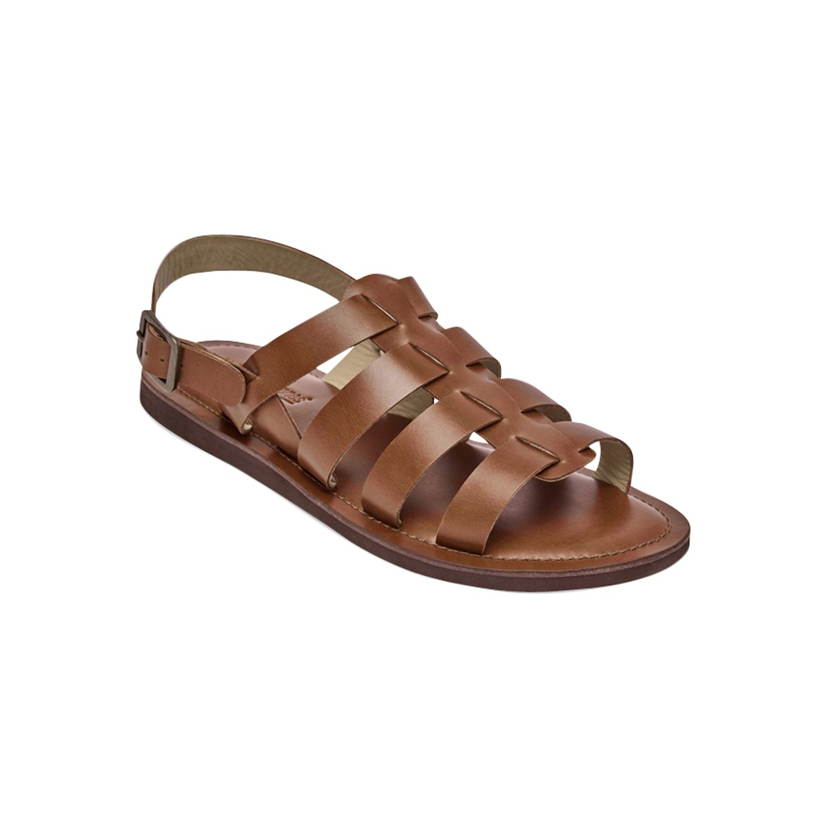 Sandales plates en cuir Enael tan, LES TROPEZIENNES PAR M.BELARBI