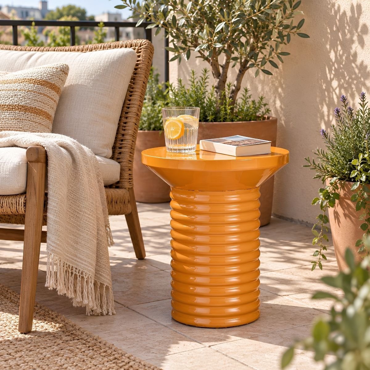 Table d’appoint FRESCO orange, MICA DECORATIONS
