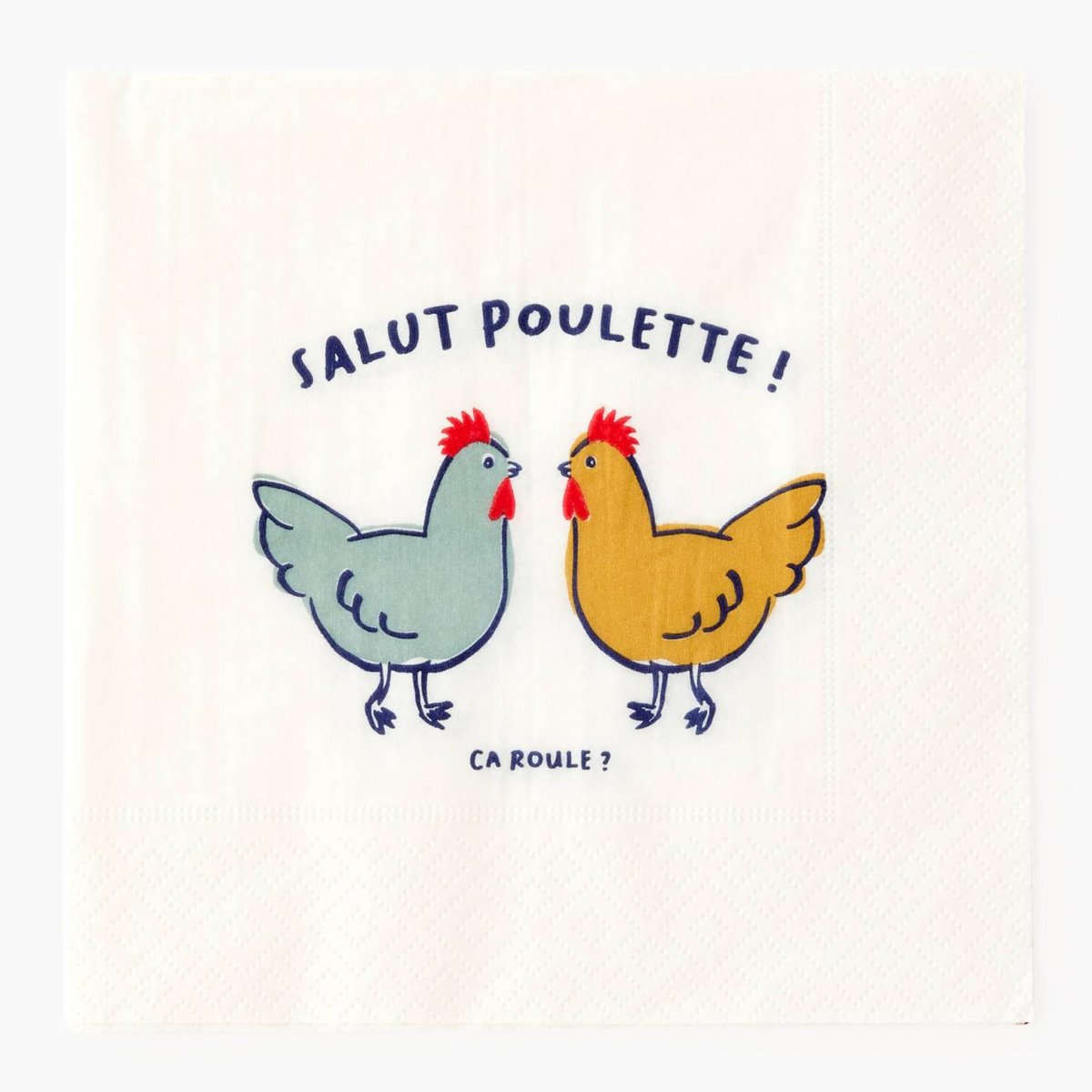 20 serviettes en papier imprimé, 33x33cm blanc, MONOPRIX MAISON