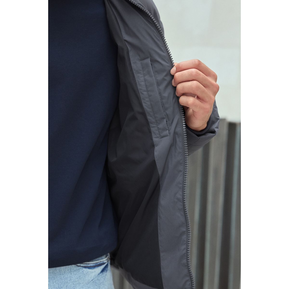 Doudoune à capuche imperméable bleu, NEXT