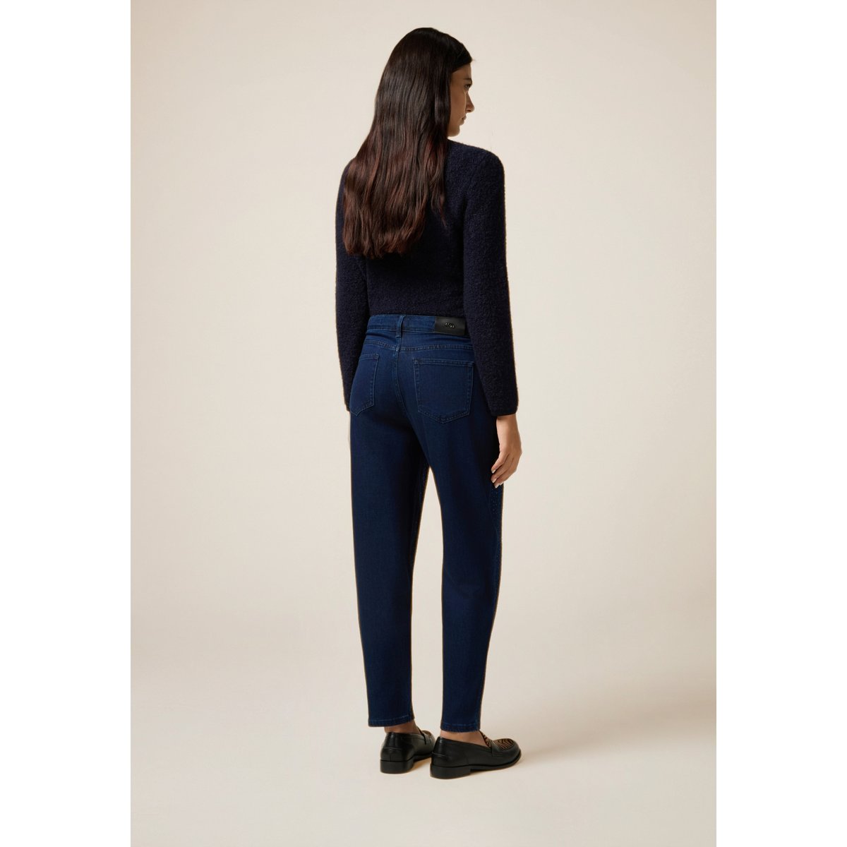 Jean regular avec cristaux bleu, OLTRE