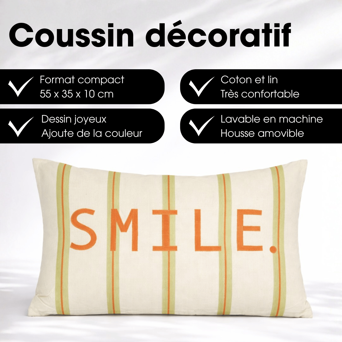 Coussin décoratif vert, MICA DECORATIONS