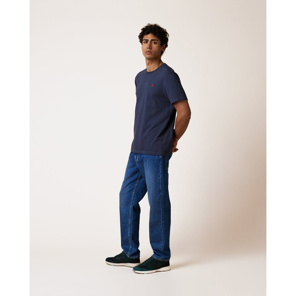 T-shirt en maille marine grisé, FAGUO
