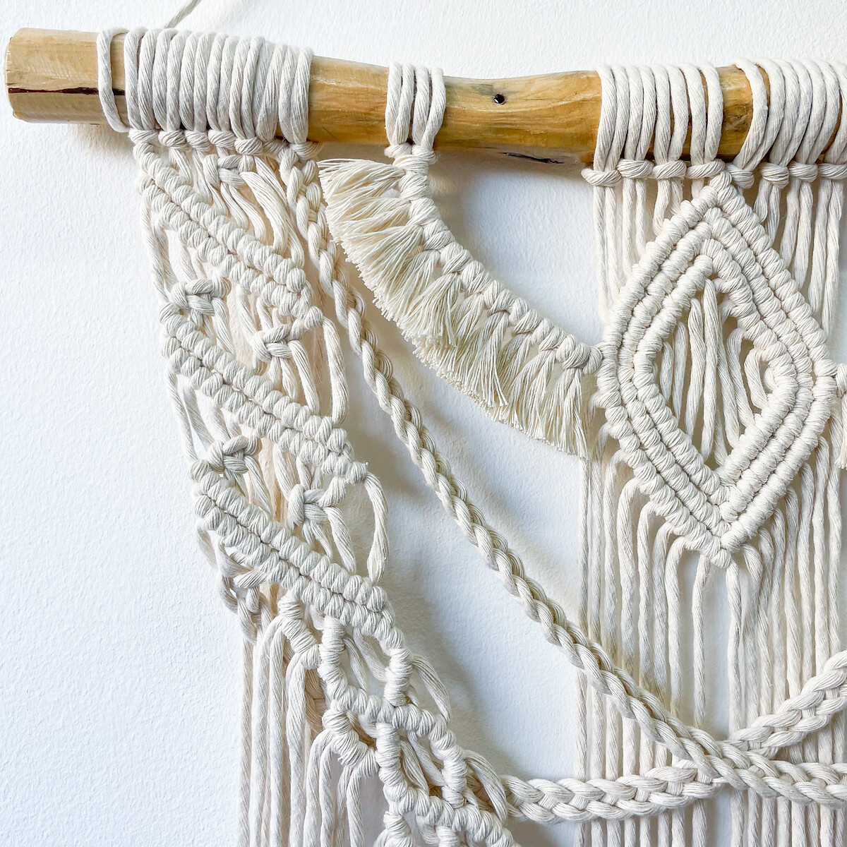 Decoração de parede em macramé TRIBAL, Macramar natural, MACRAMAR