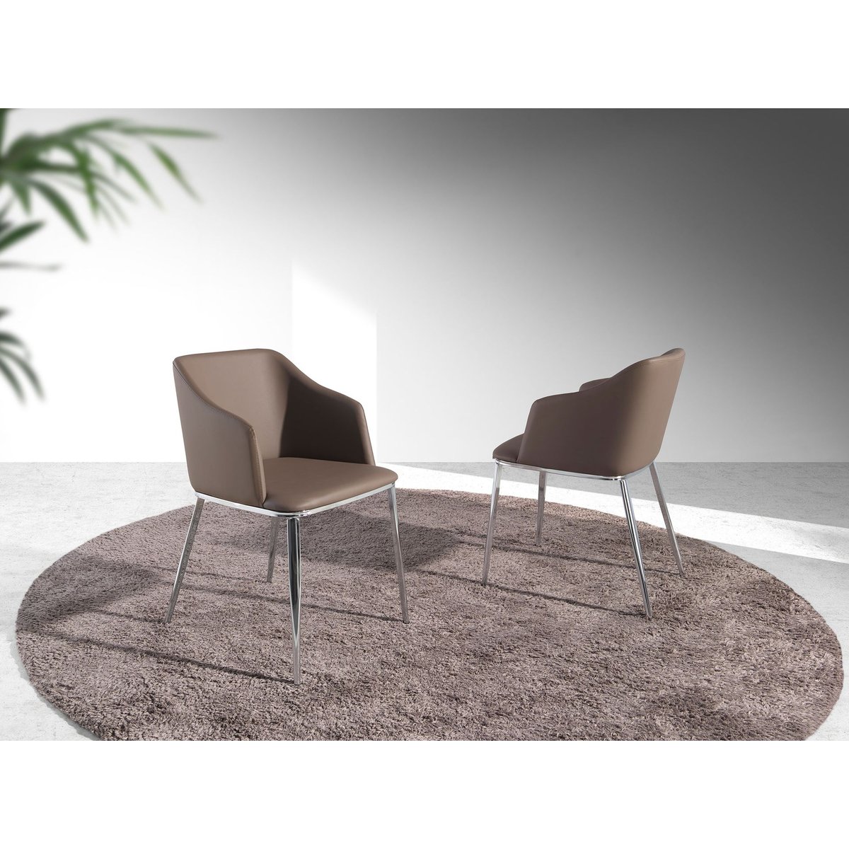 Chaise en similicuir marron | acier, ANGEL CERDA