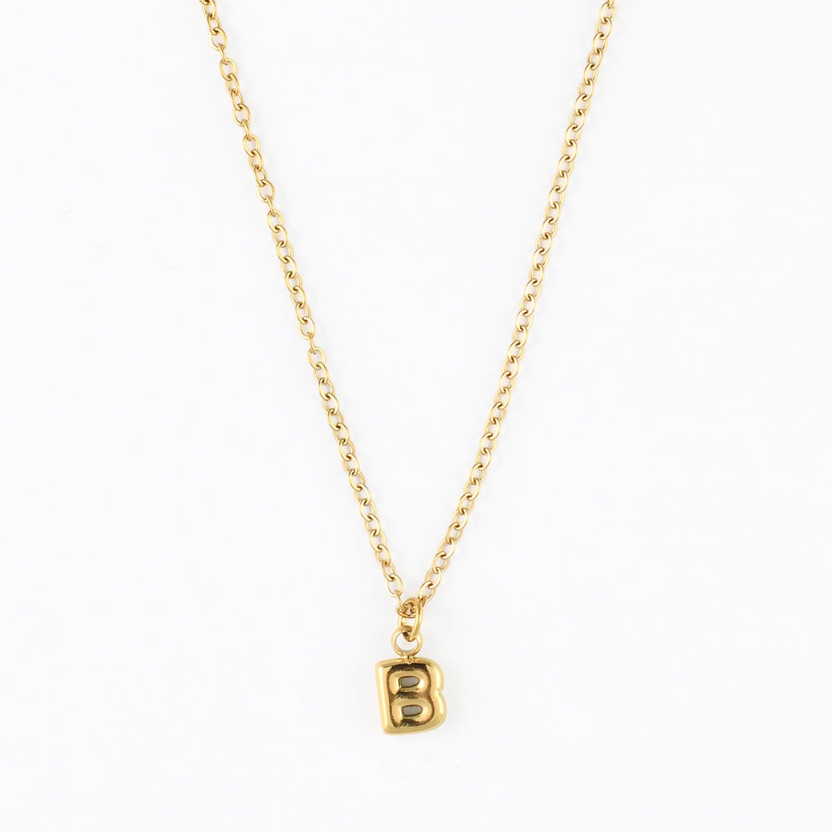Collier à pendentif lettre B acier inoxydable doré, BALABOOSTE