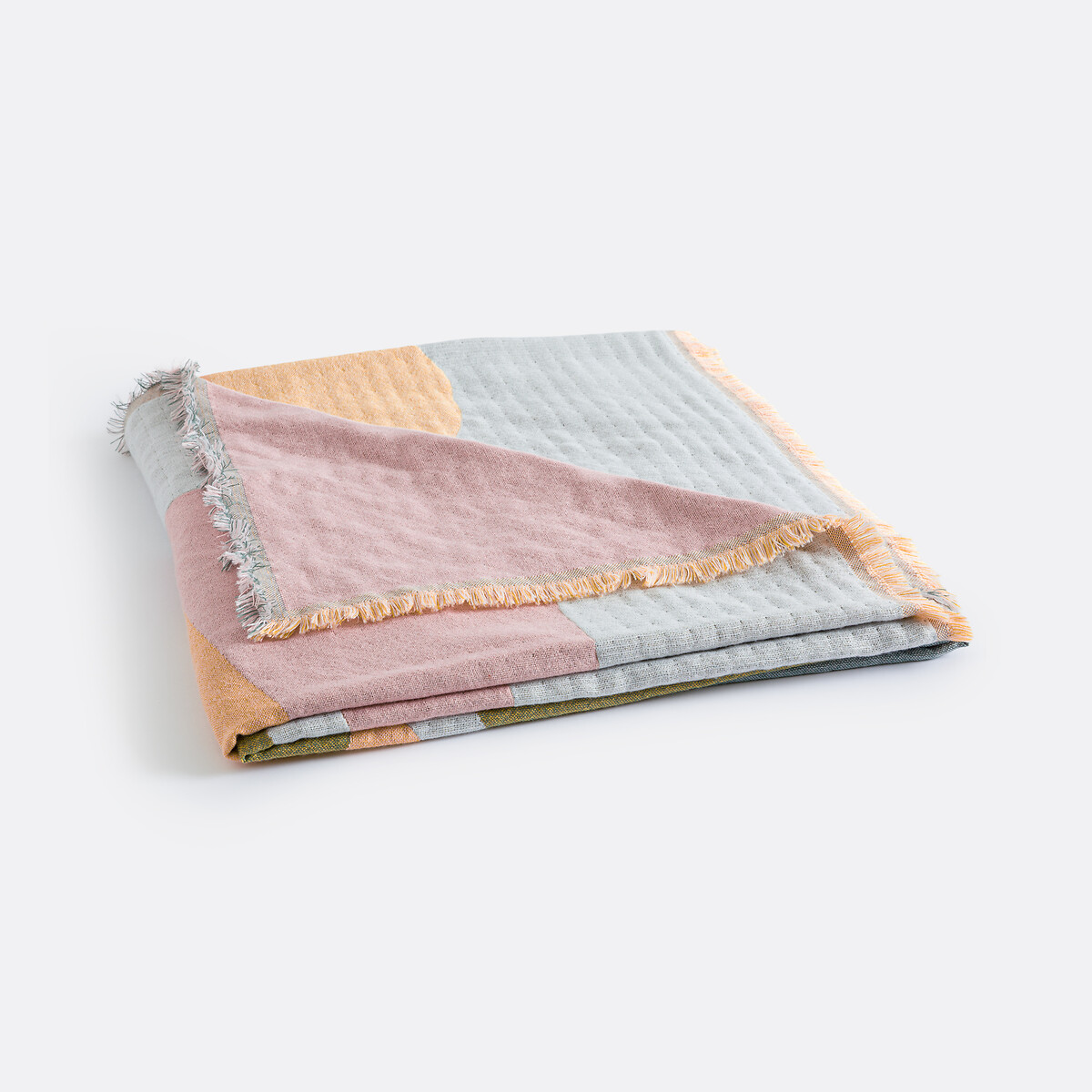 Plaid jacquard à motifs, bords frangés, LIZ multicolore, LA REDOUTE INTERIEURS